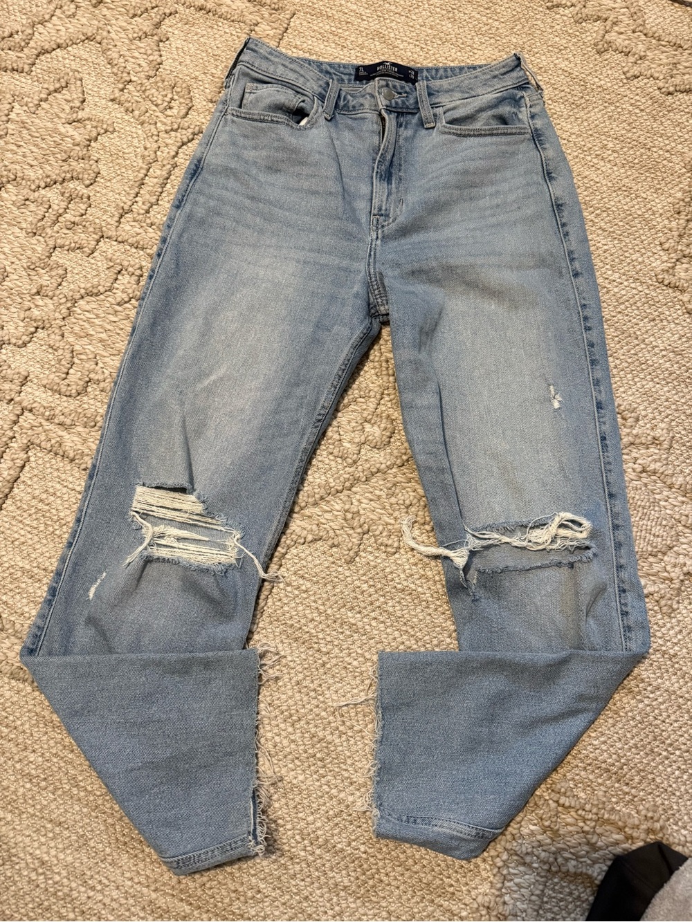 Hollister Light Blue Distressed Boyfriend Jeans